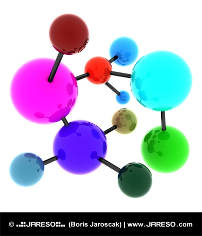 Abstraktná pestrofarebná molekula