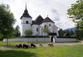 Gotický kostol v Pribyline s ovcami
