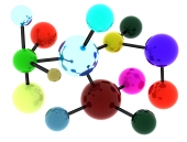 Abstraktná farebná molekula