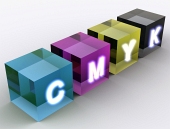 Abstraktné kocky farebného modelu CMYK