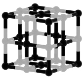 Čierna a biela kubická štruktúra