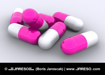 Niekoľko abstraktných ružových tabletiek