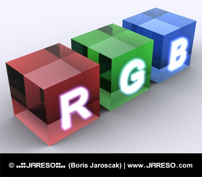 Abstraktné kocky farebného modelu RGB
